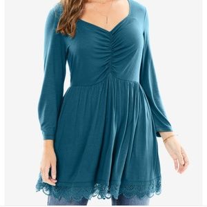 Chelsea Studio Sweetheart Neck Lace Tunic